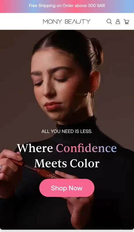 Mony Beauty campaign page on mobile